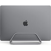 HumanCentric Vertical Laptop Stand Compatible with MacBook Pro &amp; Air | PC Desk Stand, Aluminium, Exchangeable Inserts for Different Device Models, Space Grey, Fits MacBook Pro &amp; MacBook Air