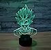 SUPERNIUDB 3D Super Saiyan God Goku Action Figures Night Light Night Light Acrylic 3D LED USB 7 Color Change LED Table Lamp Xmas Toy Gift
