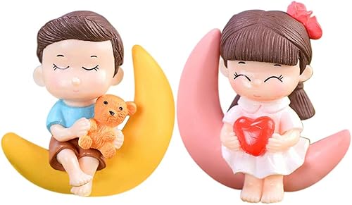 Download RYcoexs 2pcs Mini garçon Fille résine poupée Jardin Bricolage bonsaï Ornement Figurines Miniatures PDF