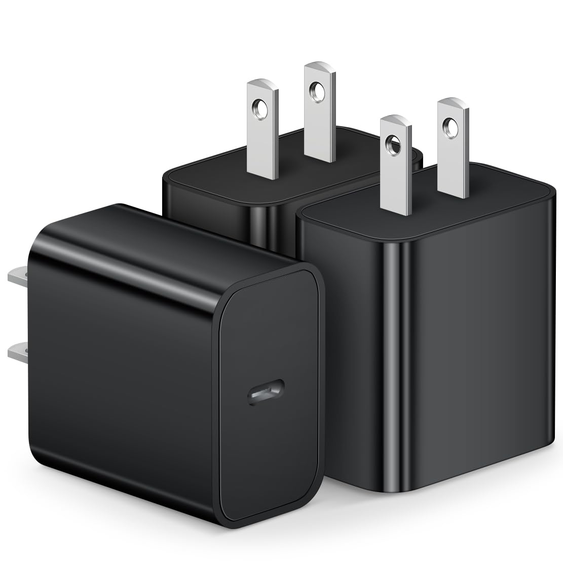 [3 Pack] USB C Charger Block, Phone 16 Charger Block 20W PD Power Adapter for Phone 16/16Pro/16Pro Max/16Plus/15/14/13/12/11/ Xs/X, iPad and More - Black