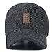 Men's Winter Warm Wool Woolen Tweed Peaked Baseball Cap Hat with Fold Earmuffs Warmer (Coffee)