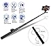 MWAY Selfie Stick 2 in 1 Portable Phone Tripod Camera Stand with Remote Control and Universal Phone Holder, Extendabale Monopod for iPhone X/8/7/6, Galaxy Note 8/S8, Gopros, Mini SLR Camera Black