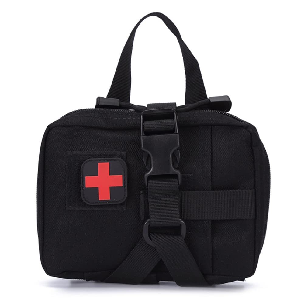 Dsoar First Aid Kits, Tactical Survival Equipment, Military Molle Pouch EMT Utility Pouch Tactical Medical Pouches, IFAK Molle Rip Away Tactical Medical Bag for Home, Car, Traveling(Black, Empty)