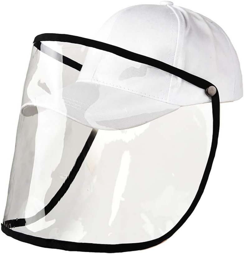 BBesty Flip-up Protective Safety Face Shield Removable Full Cover Dustproof Waterproof Baseball Hat Splashing Proof Anti Pollution Removable Clear Visor Outdoor Facial Cover