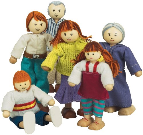 Small World Toys Ryan's Room Wooden Doll House Accessories - Family Affair (Caucasian Family)