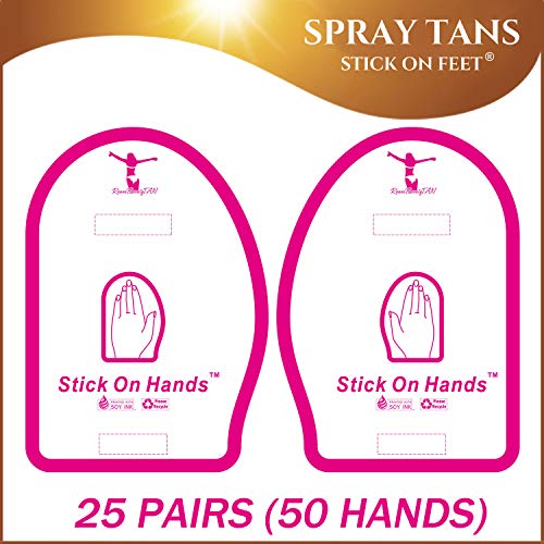 25 Pairs Spray Tanning Stick On Hands Use in Sunless Airbrush Tanning