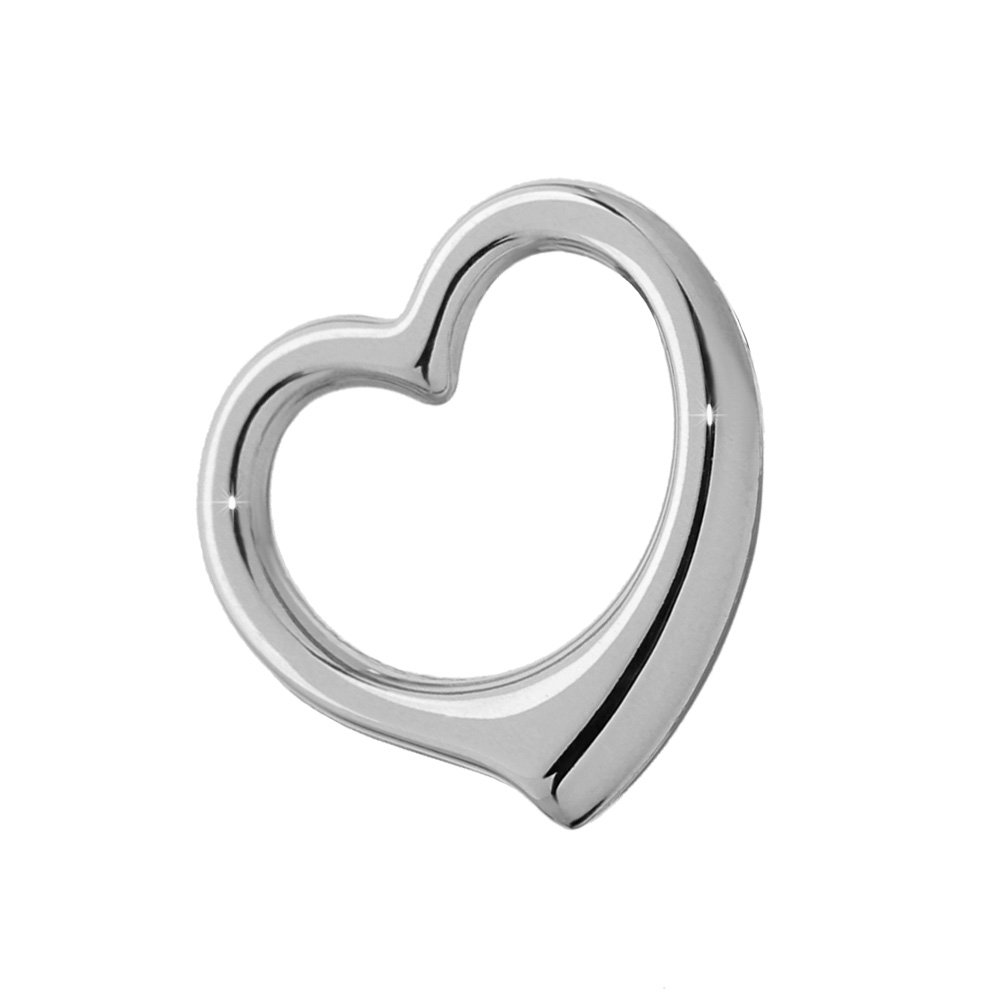 NKlaus 925 sterling silver heart pendant chains rhodium plated 16,7x16mm ladies girls 4769