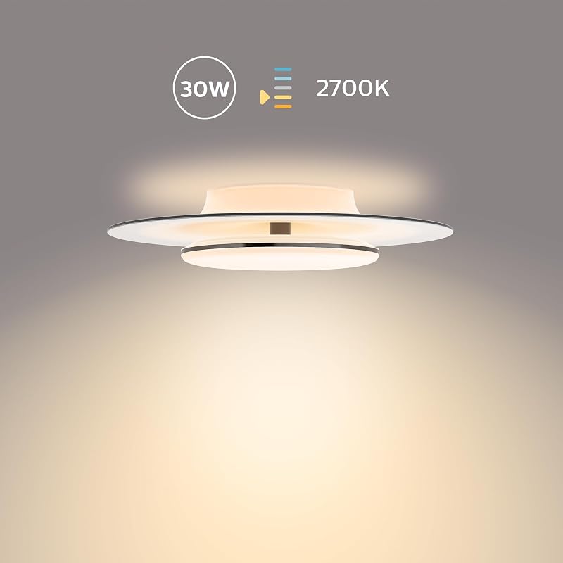 Plafón LED de Techo Garnet, 30W, 3100 Lúmens, Luz Blanca Cálida 2700k con tecnología SceneSwitch, Negro
