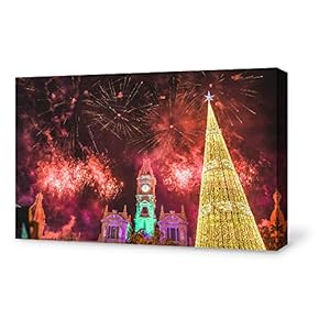 Canvas Wall Art for Living Room,Bedroom Home Artwork Paintings Happy New Year Ready to Hang - 12x18 inches