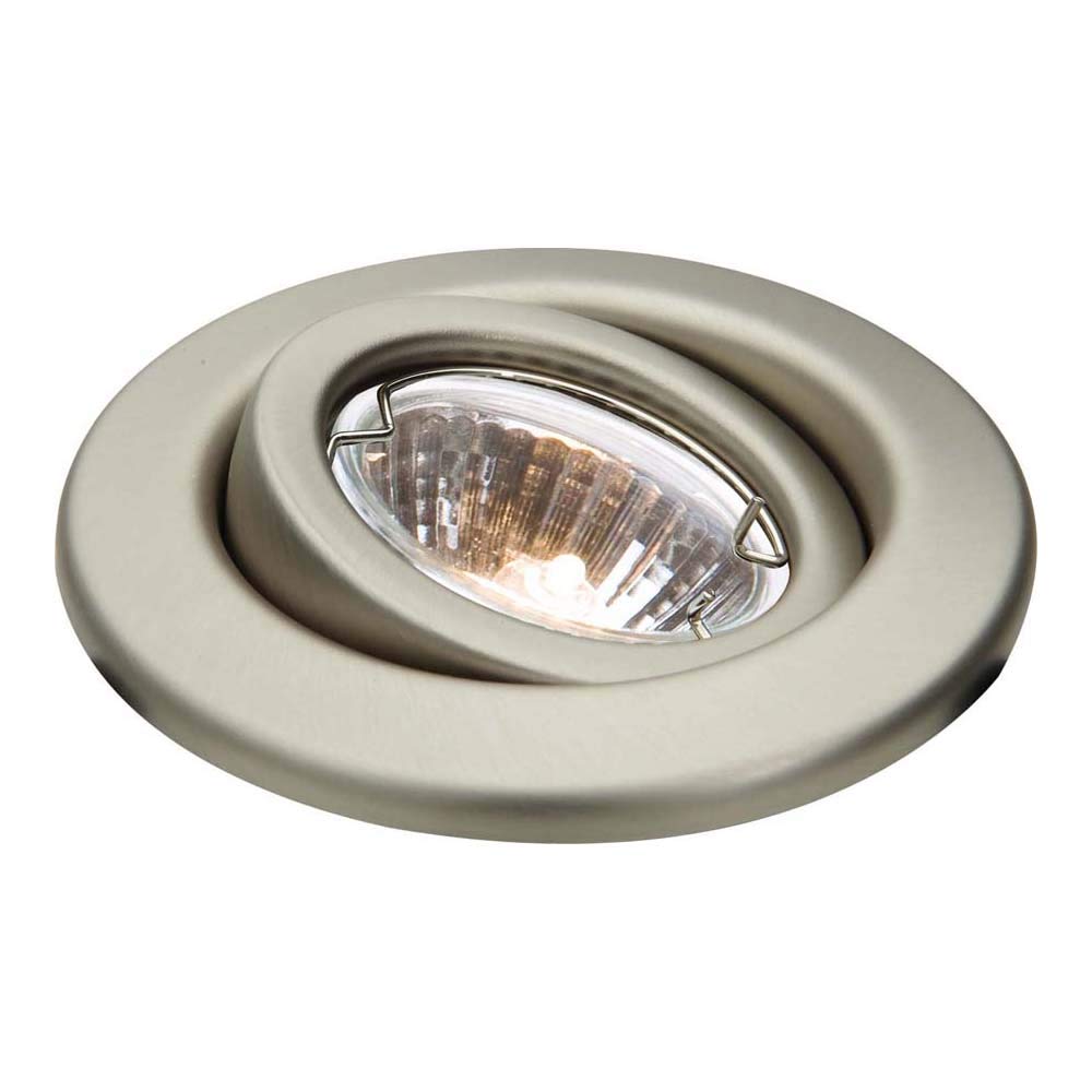 Knightsbridge - IP20 12V 50W max. L/V Brushed Chrome Gimbal Downlight
