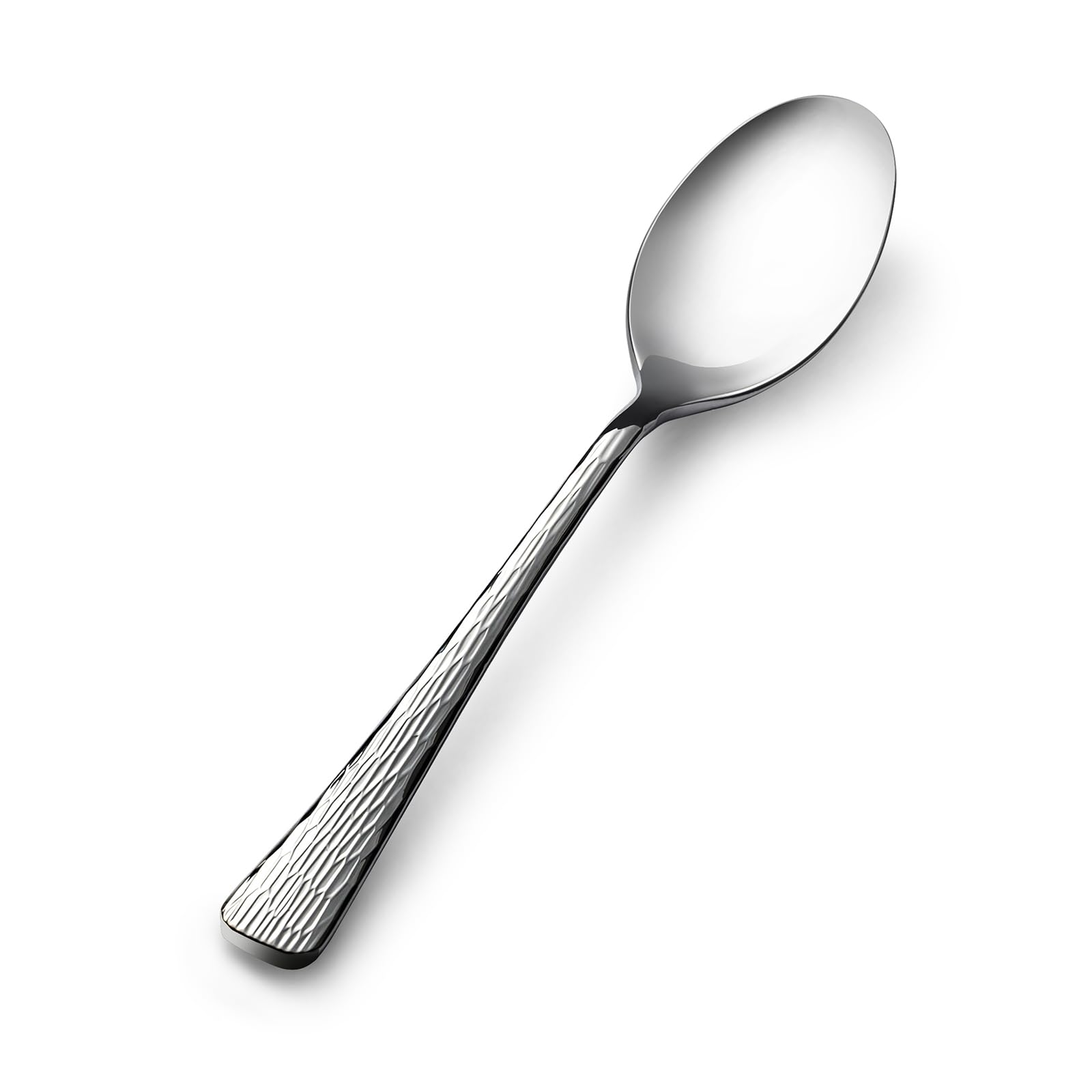 Photo 1 of KINGSTONE 16-Piece Dinner Spoons, 18/10 Stainless Steel Soup Set, 8" Hammered Metal Spoons for Home, Kitchen or Restaurant, Non-toxic & Mirror Polished, Dishwasher Safe