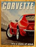 Chevrolet Chevy Corvette State of Mind Retro Vintage Tin Sign