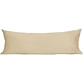 Sunflower Body Pillowcase 100% Cotton Long Pillow Cover/Case Envelope Closure 1 Pack, 21×54 inches Sandshell, Soft and Breathable