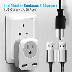 2Pack UK Travel Plug Adapter, Power Outlet