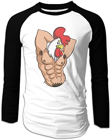 Jozie Chichen Muscle Man Strong Men's Long Sleeve Casual Raglan Tee Black L