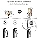 Selfie Stick with Tripod Stand and Remote Control, Extendable 7.3-27 inch Selfie Stick for iPhone X/iPhone 8/8Plus/iPhone 7/7Plus/Galaxy Note8/S8/Plus/S9/plus,Huawei,More,360° Clamp/225° Neck Rotation