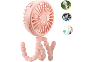 Keweis Stroller Fan - Mini Handheld Octopus With Flexible Tripod for Car Seat, Student Bed, Bike - USB Rechargeable, Desk Fan for Office, Baby Room or Outdoor