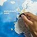 Scratch Off World Map By Trip Fix: Personalized Travel Poster, Blue And Silver Colored, Detailed And Educational Adventure Tracker, Divided USA States, Unique Gift, Home Decor, Geography Teacher Tool