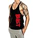 InleaderAesthetics Men's Tank Tops Sleeveless Shirts Y-Back Gym Workout Stringer Tank Tops Bodybuilding Fitness T-Shirts - Black-S