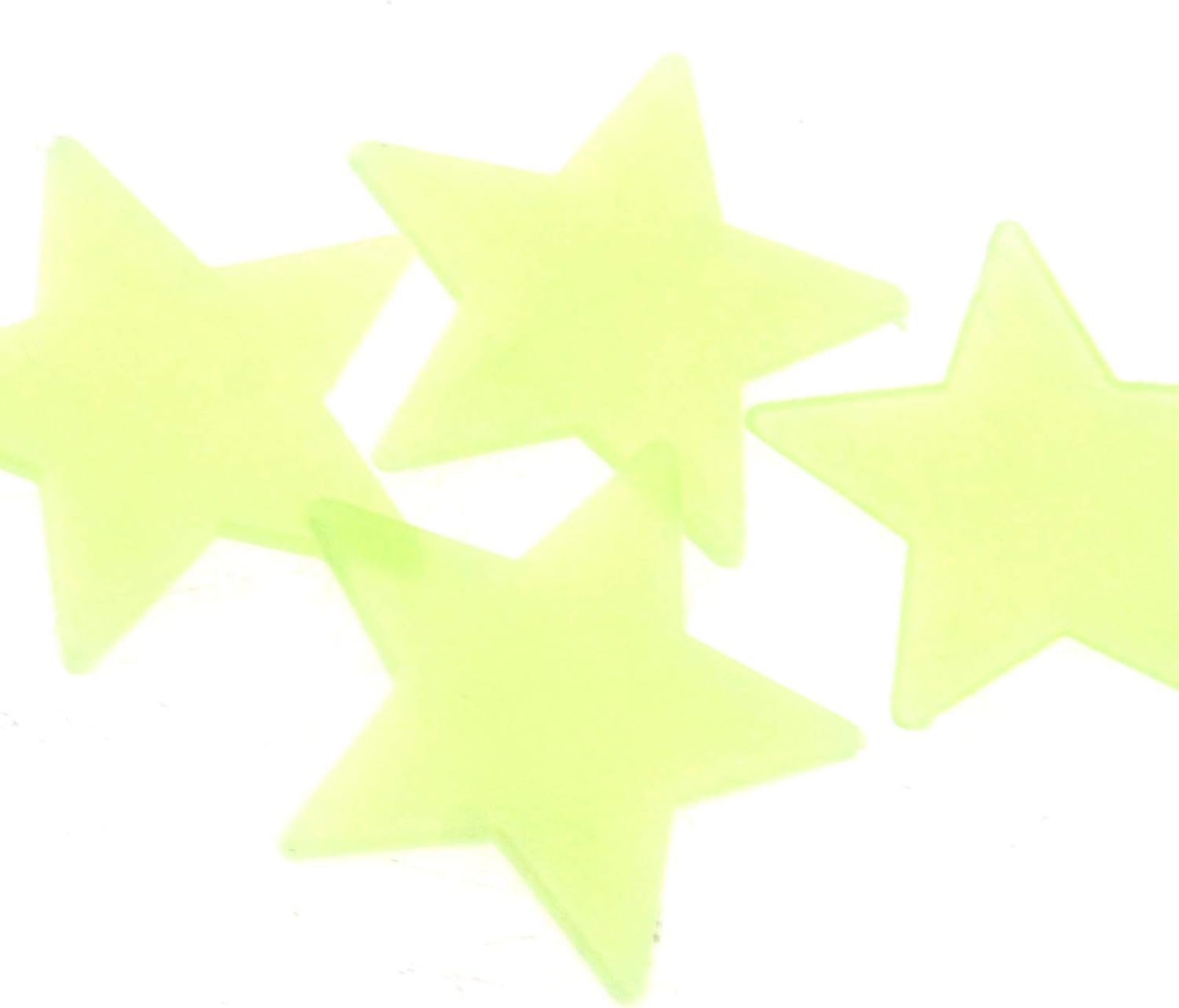 BIYM 100Pcs Glow Stars and 1 Moon In The Dark Star Plastic Stickers for Bedroom Décor, Green - Image 3