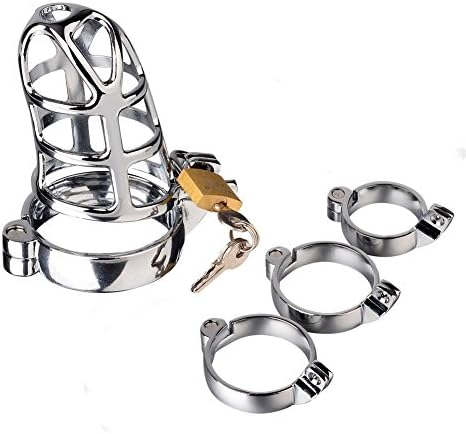 Chas-ti-ty Device Cage with 3 Different Size 1.57" 1.77" 1.97" Rings