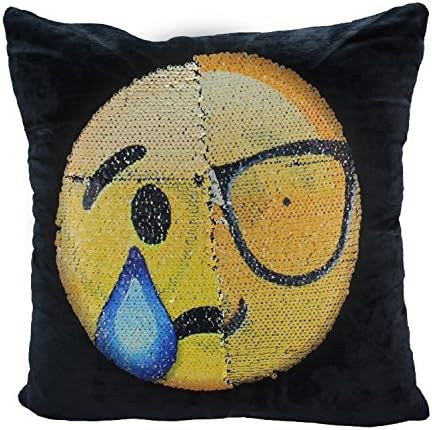 Reversible Sequin Pillow Case, USONG Emoji Changeable Face Cushion Cover Pillow Cases Decorative Pillowcase 16x16" for…