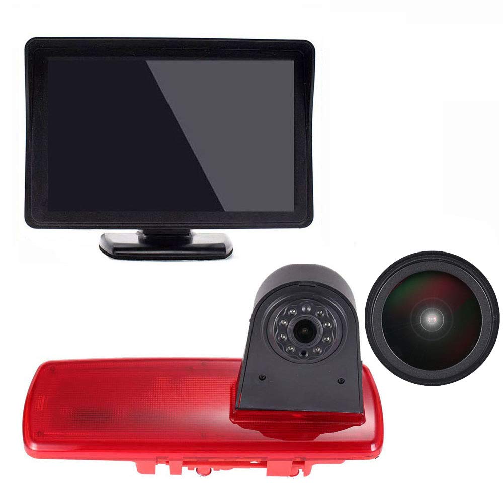 〔18mm Lens Camera + 4.3'' TFT LCD Monitor〕Car HD waterproof 3rd Brake Light Reverse Camera Kit for Fiat talento Nissan NV300 Renault Trafic III Primastar Opel/Vauchall Vivaro