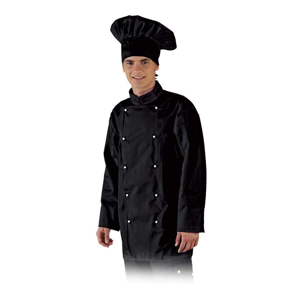 Leber&Hollman LH-Chefer_Bl Chefs Kitchen Protective Blouse, Black, Large Size