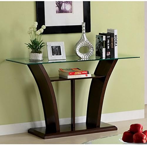 Metro Shop Furniture of America Adrian Dark Cherry/ Beveled Glass Sofa Table-Dark Cherry
