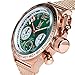 Konigswerk Men's Watch Rose Gold Bracelet Green Dial Chronograph AQ100126G