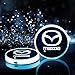 Lntly LED Car Logo Cup Holder Pad Waterproof Bottle Drinks Coaster Built-in Light 7 Colors Changing USB Charging Mat LED Cup Mat Car Atmosphere Lamp 2PCS for Mazda Accessories