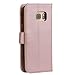 Abacus24-7 Wallet Series Samsung Galaxy S7 Case with Flip Cover and Stand, Rose Gold