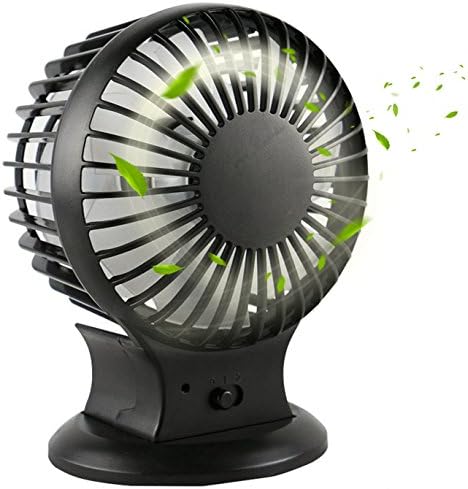 Mopo Portable Fan USB Rechargeable Quite Pocket Double Bladed Desk Fan (Black)