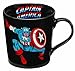Vandor 26566 Marvel Captain America 12 oz Ceramic Mug, Black, Red, Blue, and White