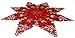 EcoSol Designs - Embroidered Small Tablecloth Topper, Elegant Table Throw Centerpiece for Round or Square Table, Ideal for Events, Holiday Season and More, Red/Gold Christmas Star, 34