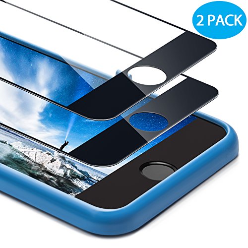 for iPhone 8 Plus/ 7 Plus Screen Protector, Ocyclone 9H Bubble-Free and Case Friendly Full Coverage Tempered Glass Screen Film with Alignment Frame for iPhone 8 Plus 7 Plus - 5.5'' (2Pack) Black