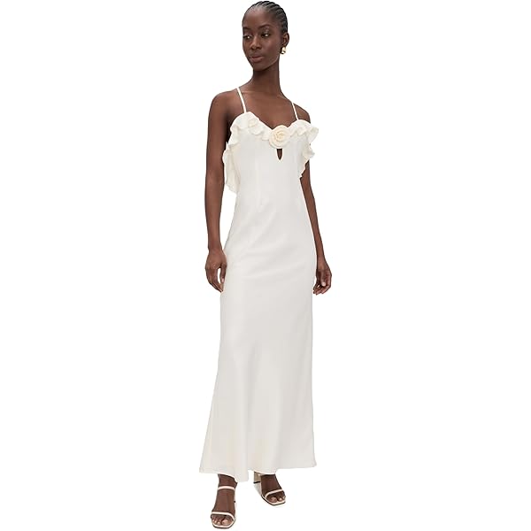 fitted lace wedding dress endless rose Women's Strapless Ruffled Maxi Dress, Butter, XS at Amazon  Women's Clothing store