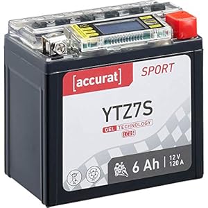 Accurat motorfiets-accu YTZ7S 6 Ah 120 A 12V gel-technologie + lcd-display startaccu krachtig robuust vibratiebestendig…
