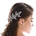 Artio Wedding Hair Pins Accessories with Crystals and Beads for Brides and Bridesmaids 3PCS (Silver)