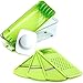 Mandoline Slicer Set with Stainless Steel Blades, Handguard and Food Safe Plastic Container, 4 Different Slicers for Fruits, Vegetables and Cheeses (Green)