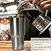 Vila Stainless Steel Travel Tumbler, Double Wall Vacuum Insulated Water, Coffee Mug, Tight Transparent Lid Restrains Spillage, Keeps Hot Drinks Hot and Cold Drinks Cold, 30oz