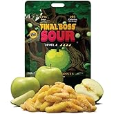 Final Boss Sour Fruit Candy, Green Apple, Level 4, 1 Pack | Made with Real Dried Fruit, Extreme Sour Challenge, No Artificial Colors, No Artificial Fruit Flavors, Low Calorie Snack