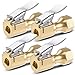 AstroAI 4 Pack Air Chuck, Heavy Duty Closed Flow Lock On Tire Chuck with Clip for Inflator Gauge Compressor Accessories, Yellow