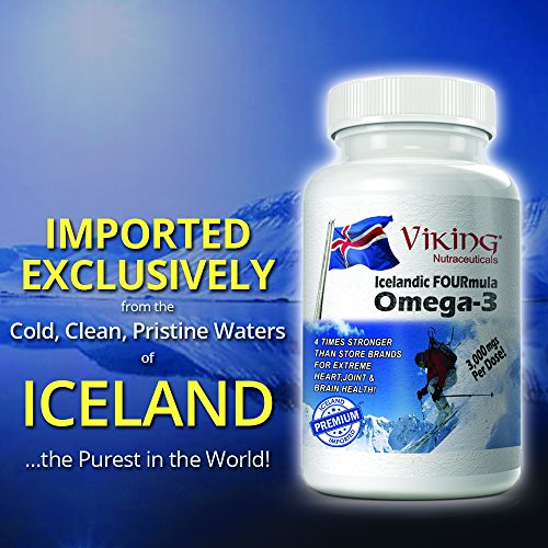 Icelandic Fourmula 1000mg Fish Oil Softgels, High DHA EPA & Omega3, 90