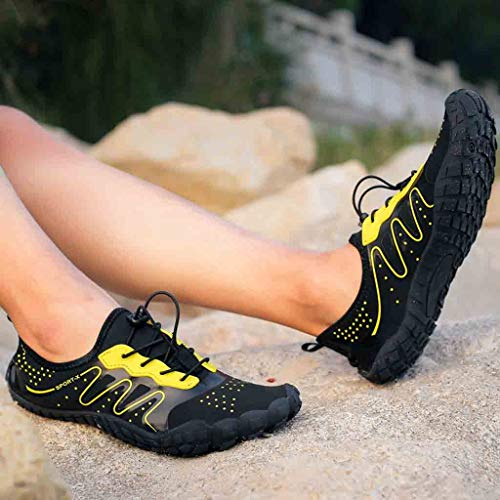 HULKAY Upgrade Water Sports Shoes for Women Men Quick Dry Aqua Socks Swim Barefoot Beach Swim Drawstring Shoes(Black 2,mens/US:6.5/CN:38) - Thumbnail 3