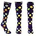 Blue Beat Moderate (15-20 mmHg) Graduated Polka Dot Women Compression Socks for Running Travel Pregnancy Standing Sitting
