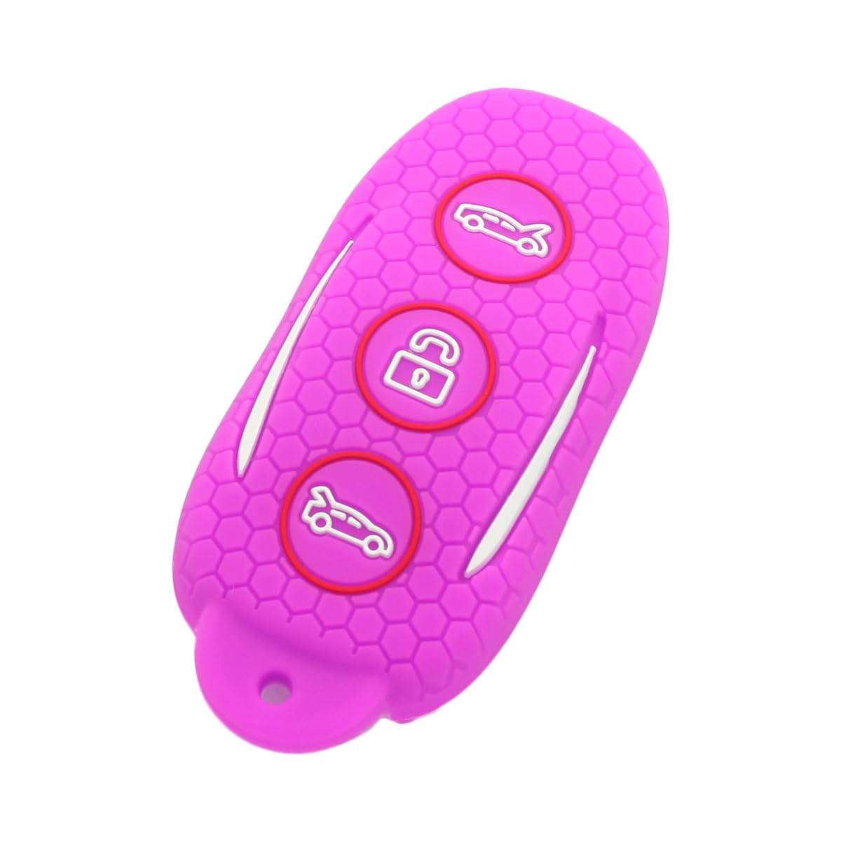 BROVACS Silicone Cover Protector Case Holder Rugged Skin Jacket Non-Slip Compatible with TESLA 3 Button Remote Key Fob CV2691 Purple