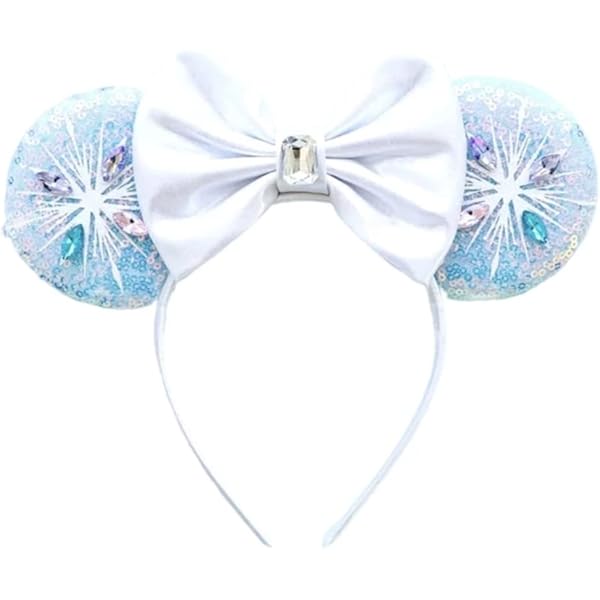 Ariel Mickey Ears Sequin Headband - Handmade Little Mermaid Style Hairband For Parties & Disney