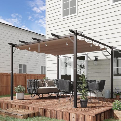 Outsunny 10x10 Aluminum Pergola with Retractable Canopy Review: Adjustable Patio Shade image 17