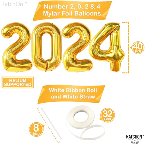 KatchOn Happy New Year 2025 Balloons Set - 38 Piece Disco Party Decorations Kit
